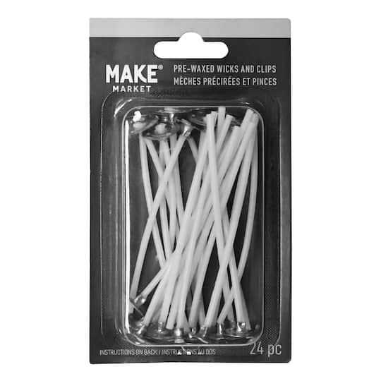 Pre-Waxed Candle Wicks &#x26; Clips by Make Market&#xAE;